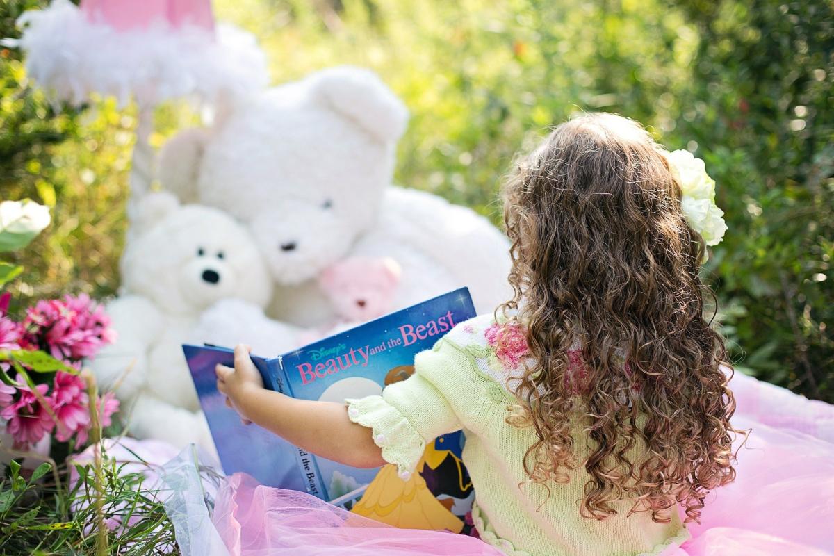 little girl reading