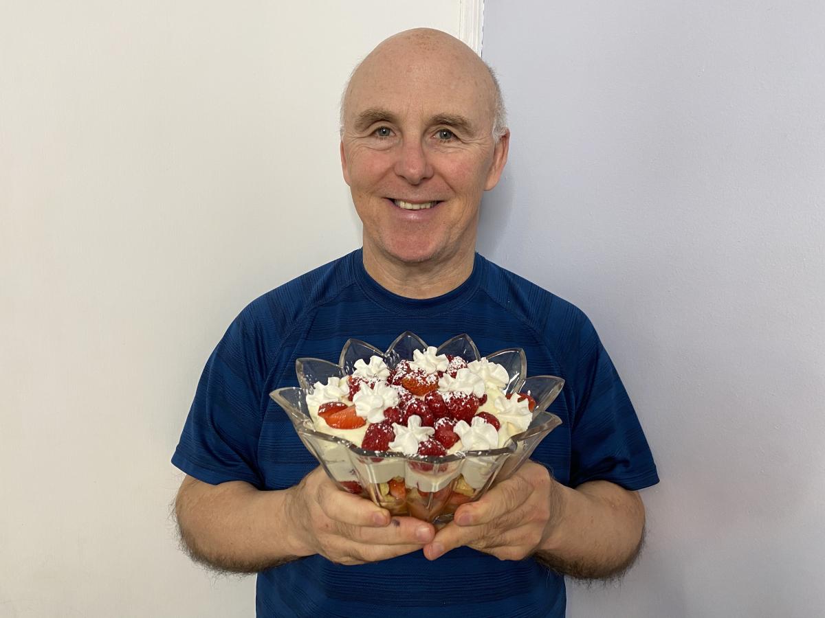 Raspberry and Strawberry Trifle